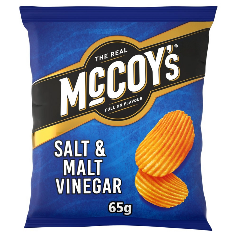 McCoy's Salt & Malt Vinegar Flavour Ridge Cut Potato Crisps 65g