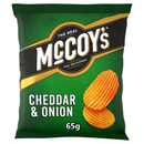 McCoy's Cheddar & Onion Flavour Ridge Cut Potato Crisps 65g