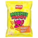 Walkers Monster Munch Roast Beef Snacks Crisps 72g
