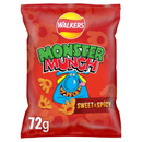 Walkers Monster Munch Sweet & Spicy Snacks Crisps 72g