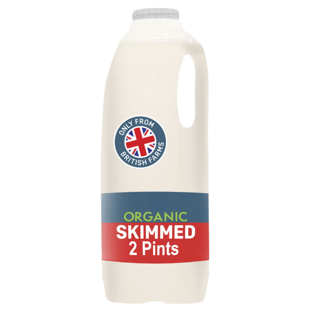 British Organic Skimmed Milk 1.13 Litre (2 pint)