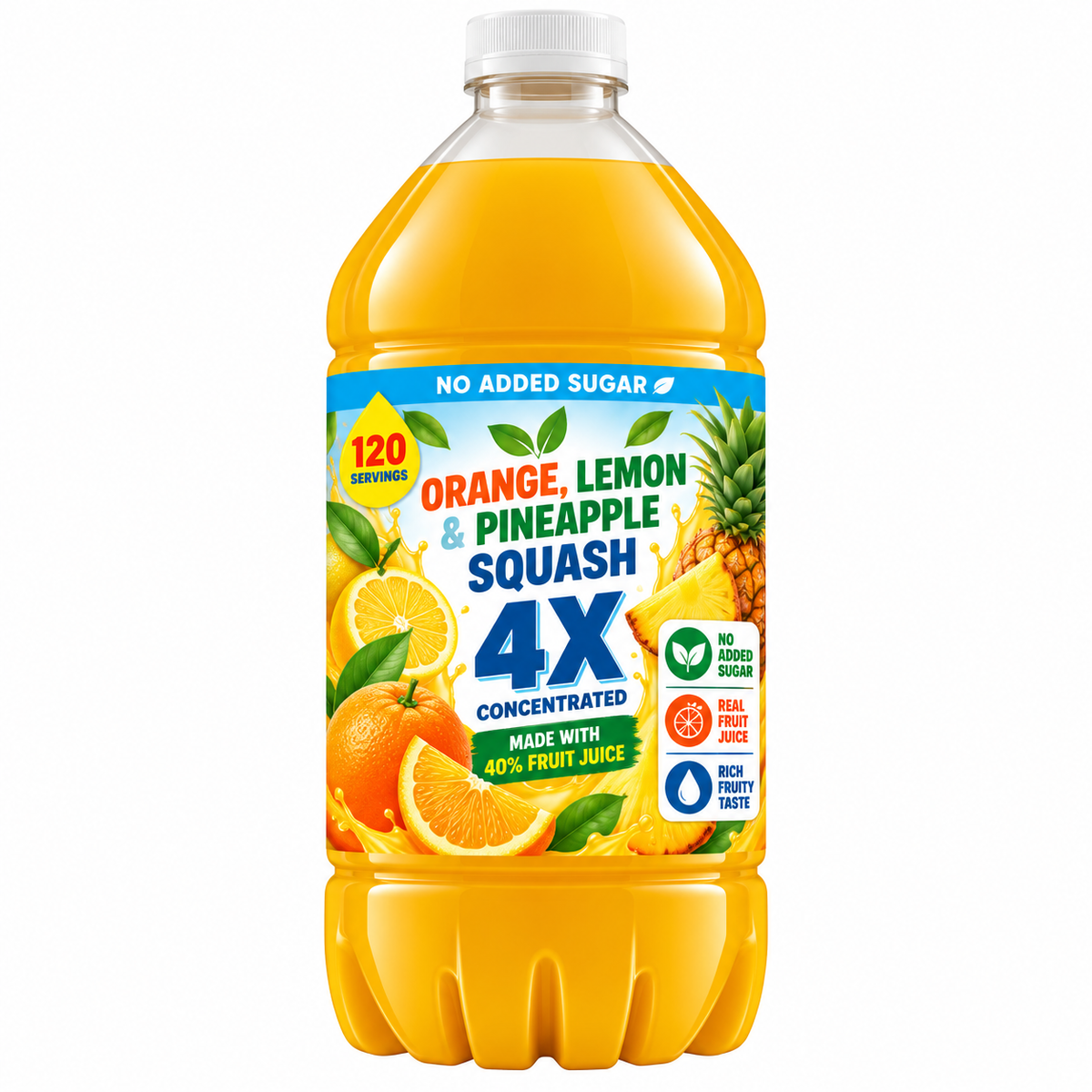 Quadruple Strength Orange, Lemon & Pineapple Squash 1.5 Litre