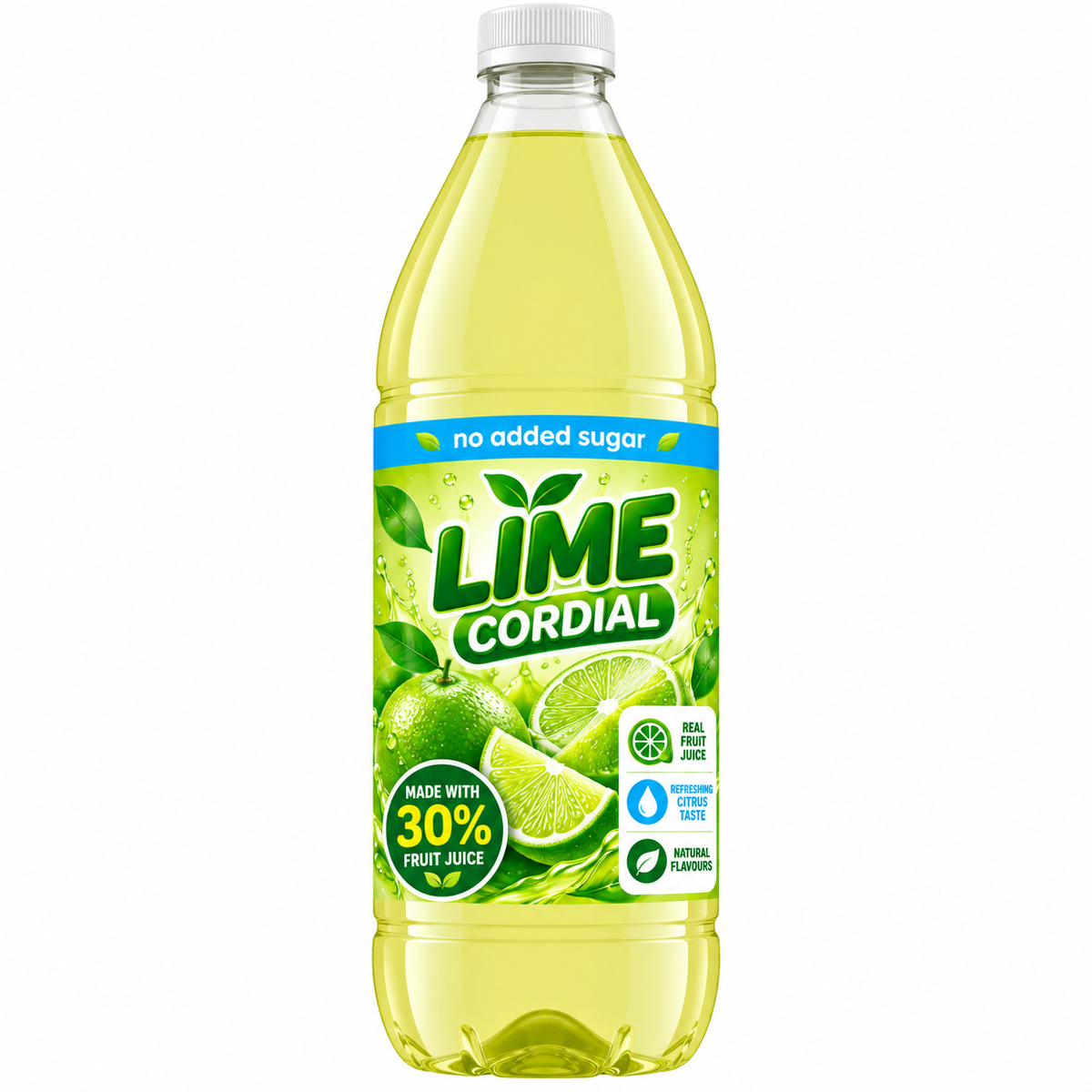 Lime Cordial No Added Sugar 1 Litre