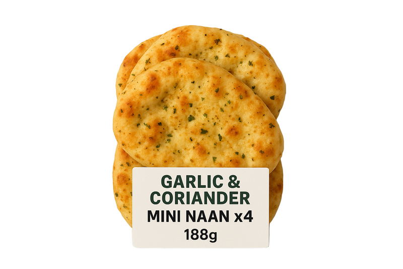 Garlic & Coriander Mini Naan x4 188g