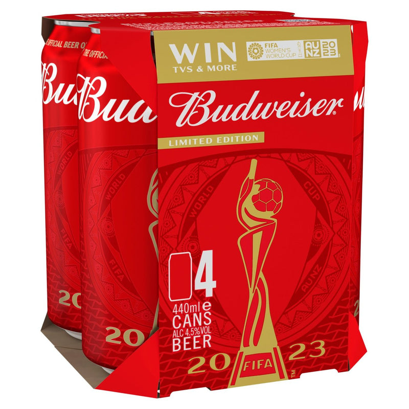 Budweiser Lager Beer Cans 4 x 440ml - Moo Local