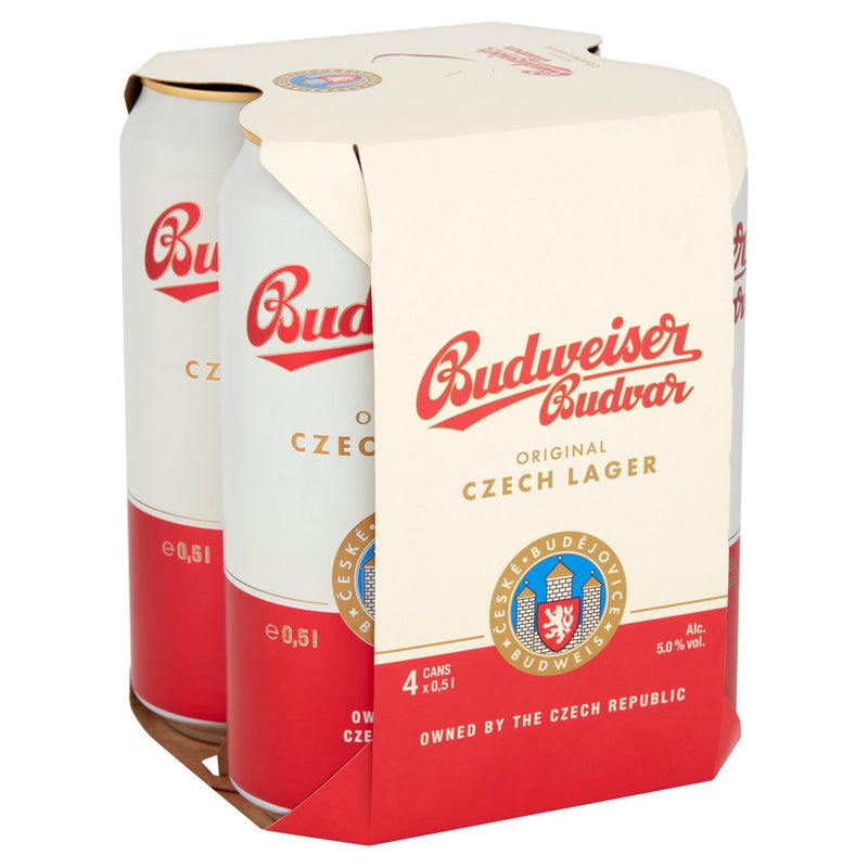 Budweiser Budvar Original Czech Lager 4 x 500ml - Moo Local