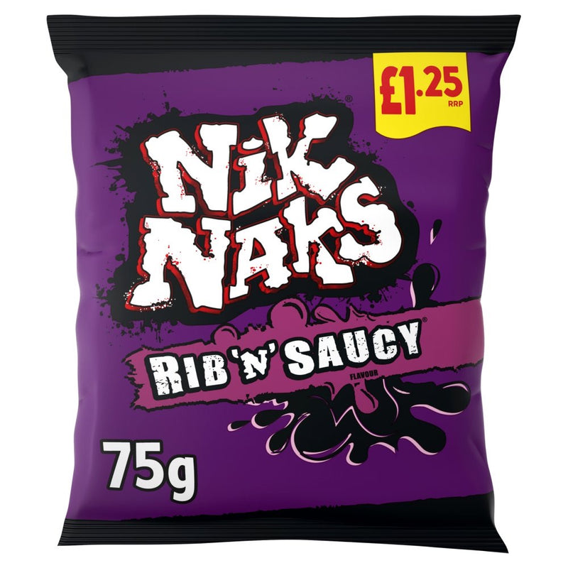 Nik Naks Rib 'N' Saucy Flavour 75g - Moo Local