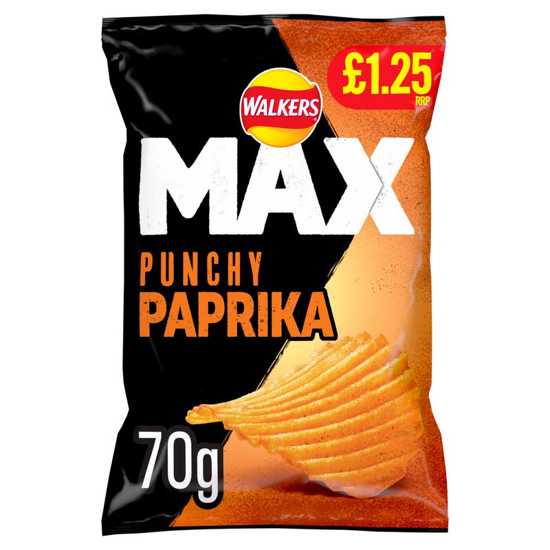 Walkers Max Punchy Paprika Crisps 70g - Moo Local