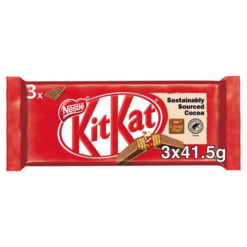 KitKat 4 Finger Milk Chocolate Bar Multipack 3x41.5g - Moo Local