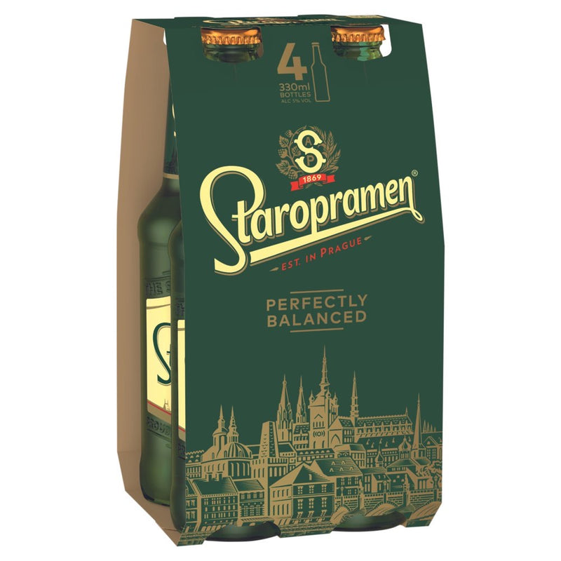 Staropramen Premium Czech Lager 4 x 330ml - Moo Local