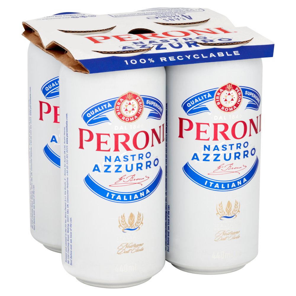 Peroni Nastro Azzurro Cans 4 x 440ml - Moo Local