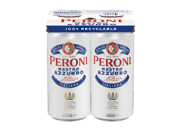 Peroni Nastro Azzurro Cans 4 x 440ml - Moo Local