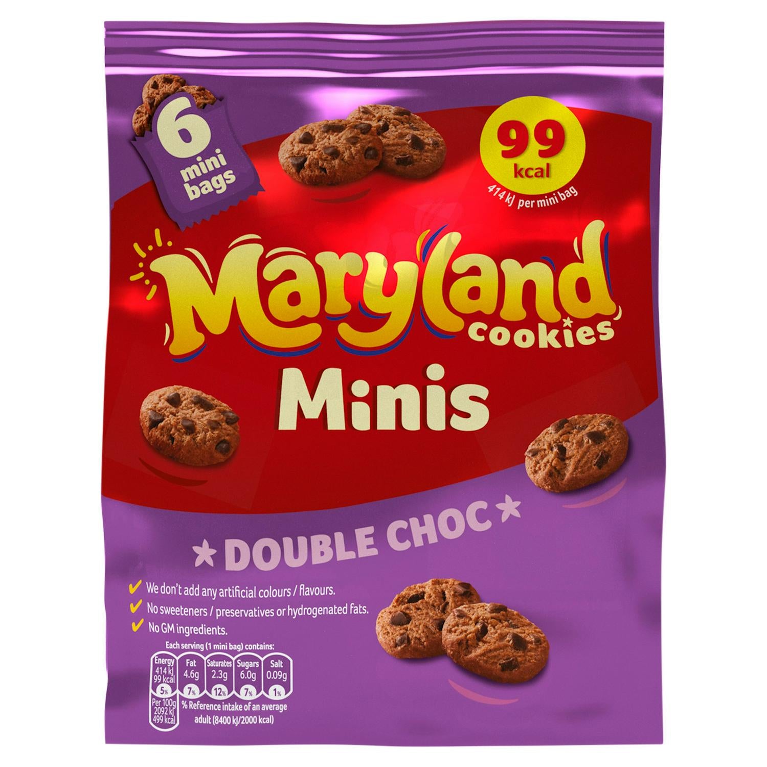 Maryland Minis Cookies Double Choc x6 118.8g - Moo Local