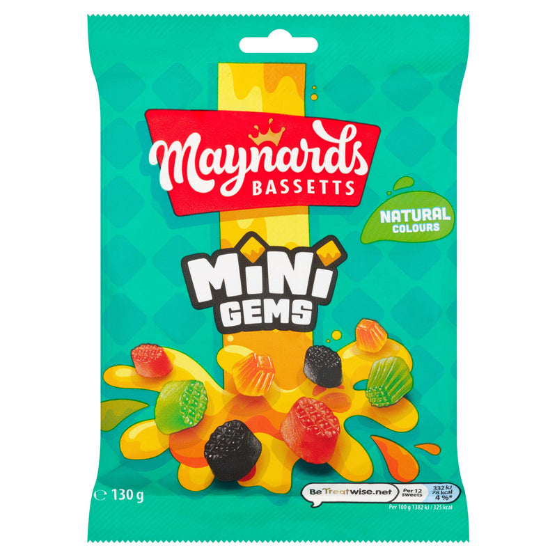 Maynards Bassetts Mini Gems Sweets Bag 130g