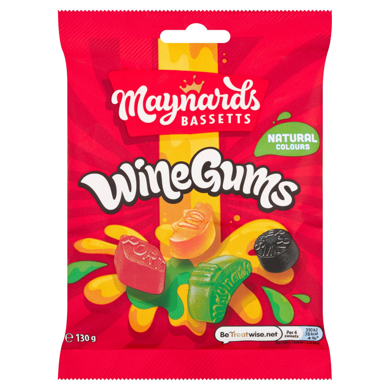 Maynards Bassetts Wine Gums Sweets Bag 130g