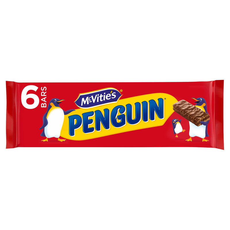McVitie's Penguin Milk Chocolate Biscuit Bar Multipack 6 Pack 24.6g