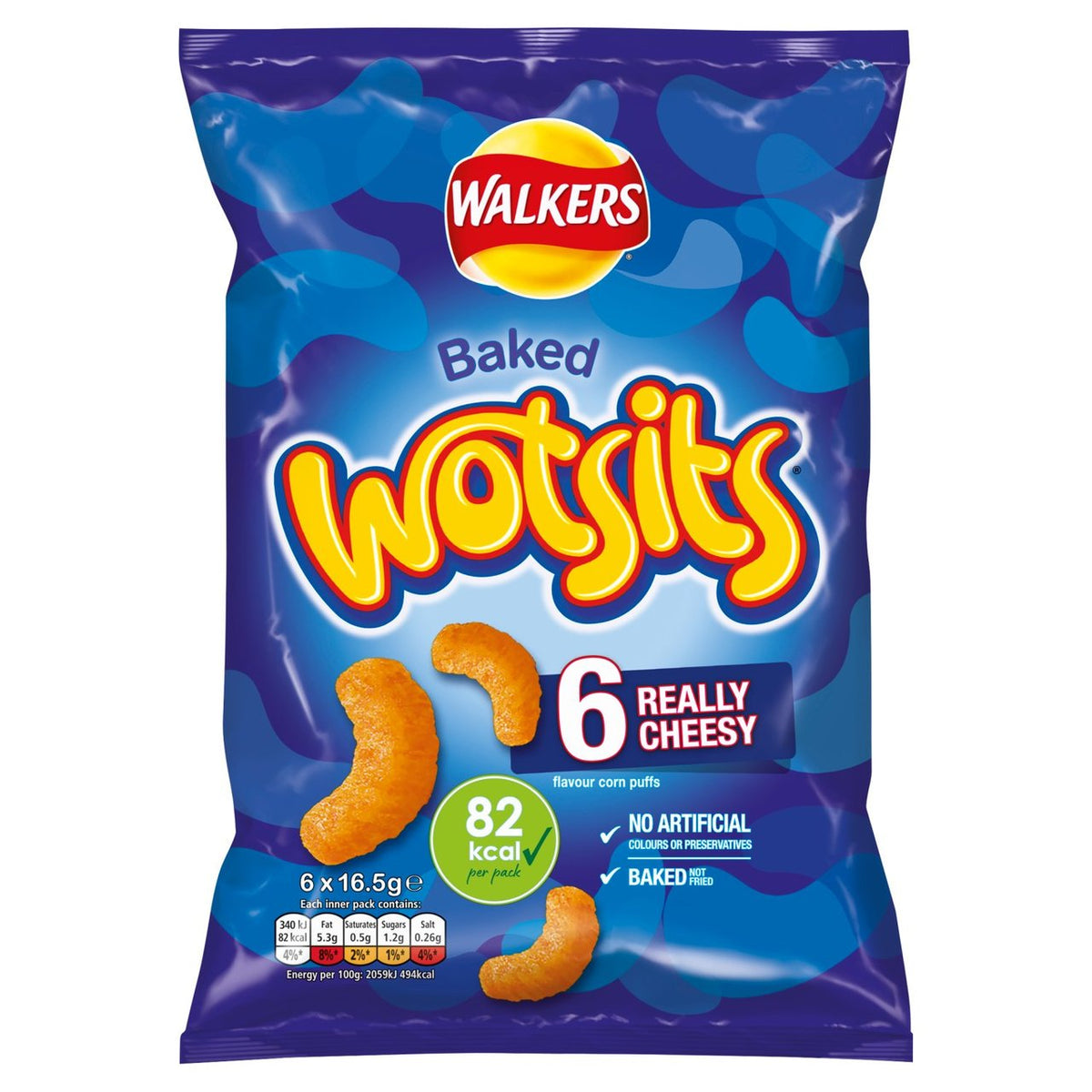 Walkers Wotsits Really Cheesy Multipack Crisps Snacks 6x16.5g - Moo Local