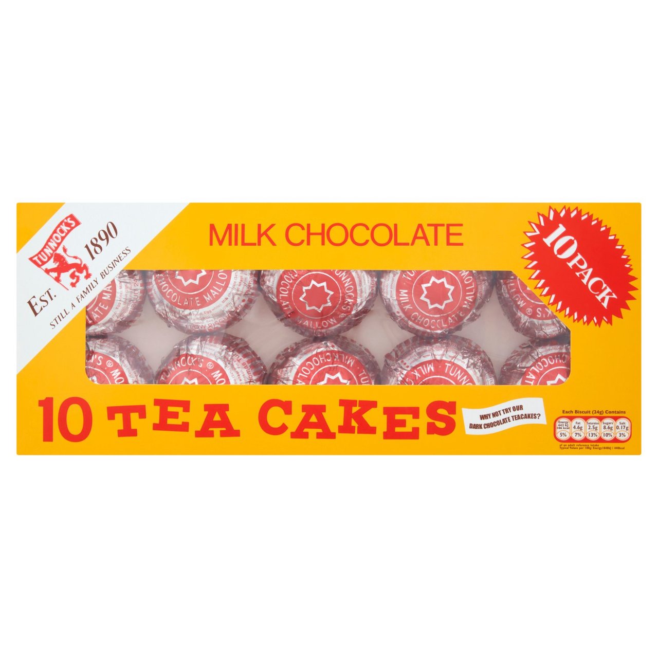 Tunnock's Milk Chocolate Tea Cakes Multipack 10 x 24g - Moo Local