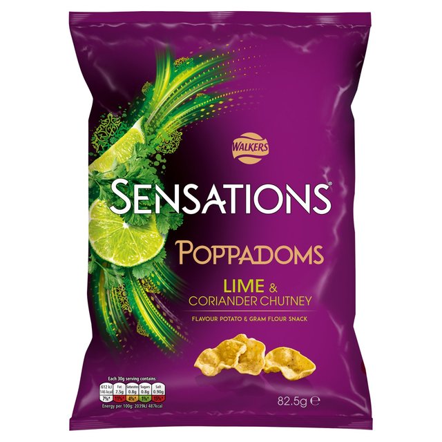 Sensations Lime & Coriander Chutney Poppadoms 82.5g - Moo Local