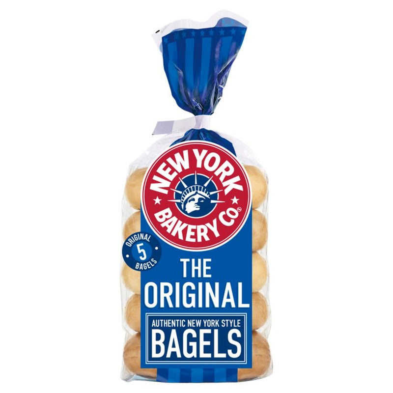 New York Bakery Co. Plain Bagels 5 per pack (6599429357657)