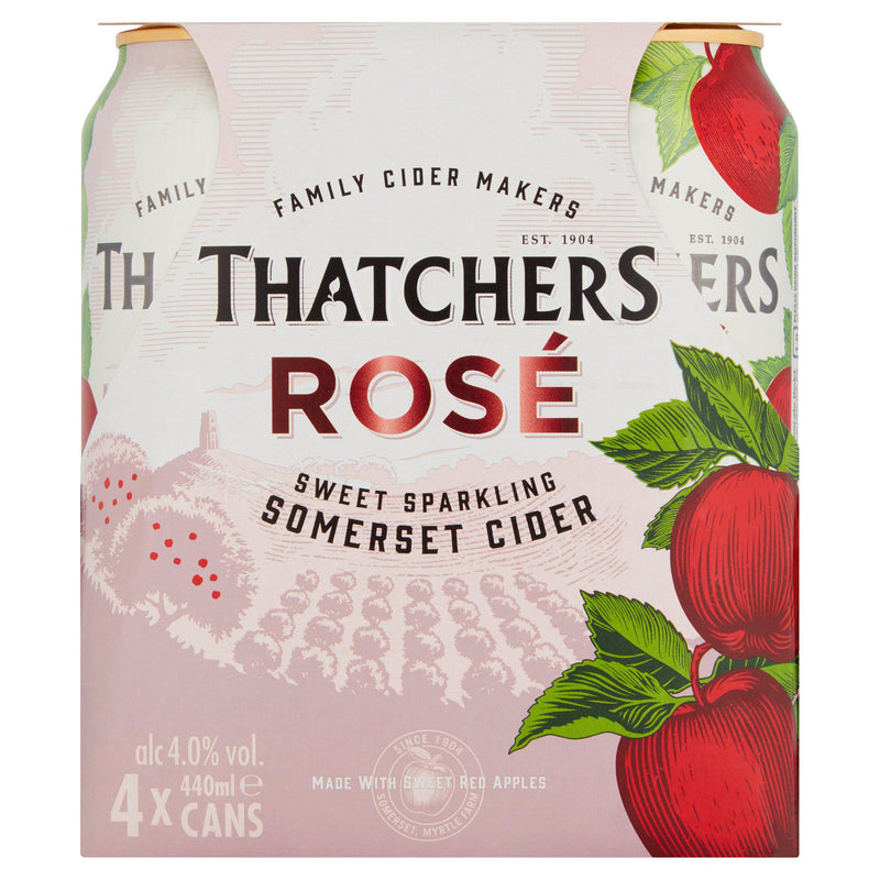 Thatchers Rosé Sweet Sparkling Somerset Cider 4x440ml - Moo Local