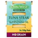 John West No Drain Fridge Pot Tuna Steak with a Sunflower Oil 3 x 110g - Moo Local