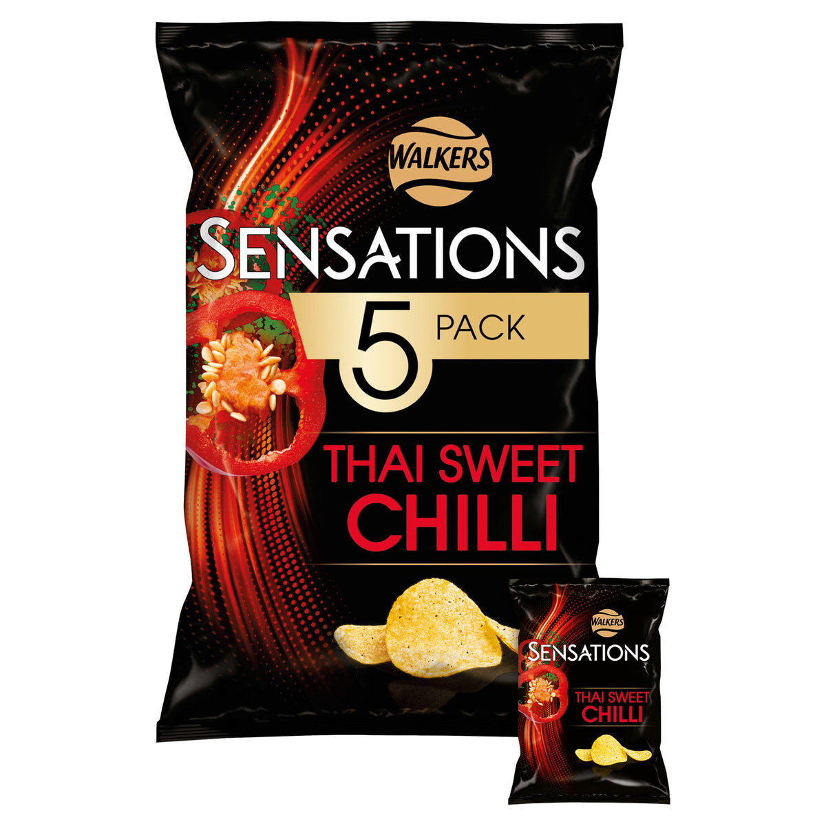 Walkers Sensations Thai Sweet Chilli Multipack Crisps 5x25g - Moo Local