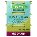 John West No Drain Fridge Pot Tuna Steak with a Little Olive Oil 3 x 110g - Moo Local