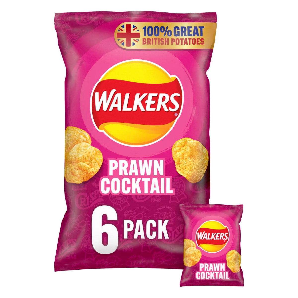 Walkers Prawn Cocktail Multipack Crisps 6x25g - Moo Local