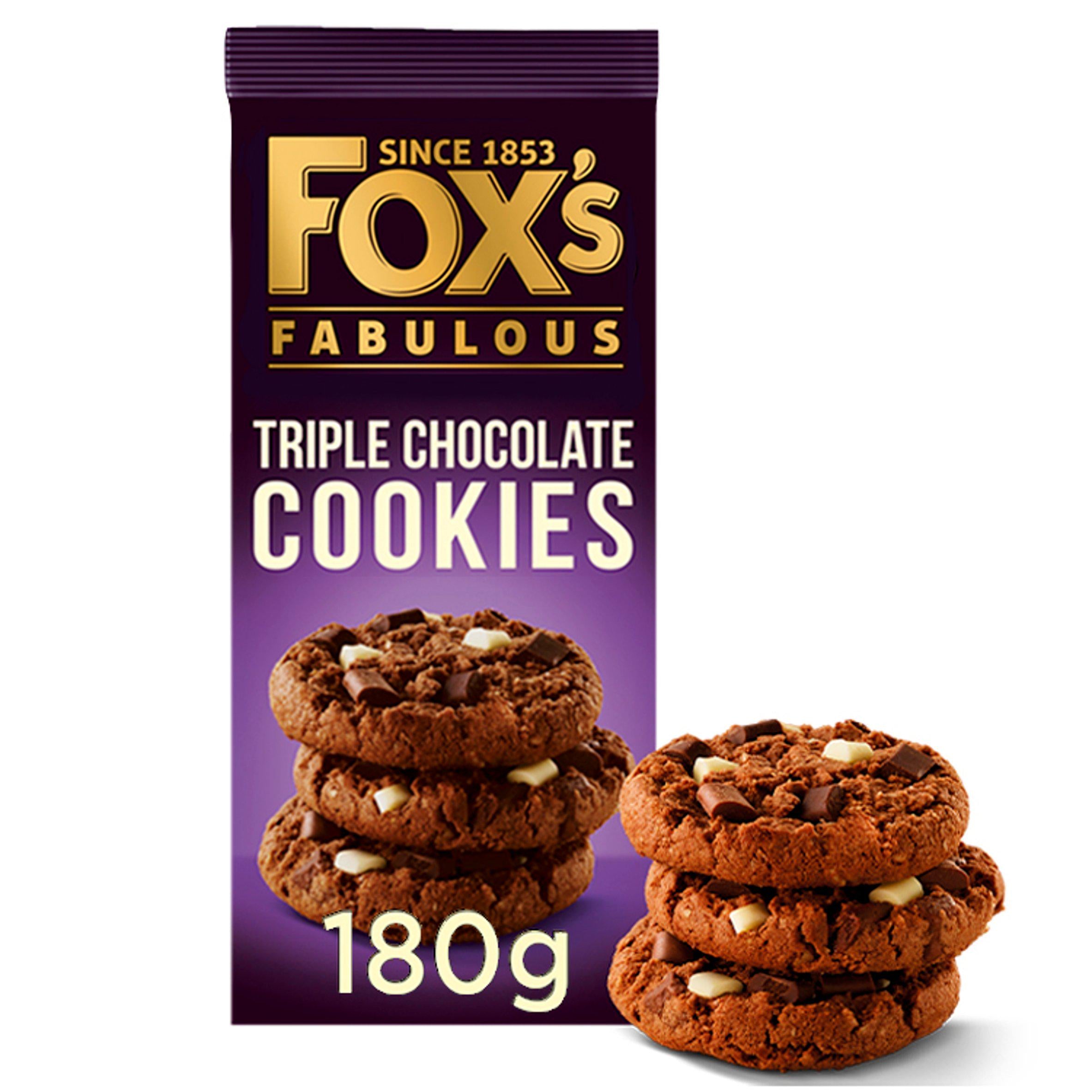 Fox's Chunkie Triple Chocolate Cookie Biscuits 180g - Moo Local