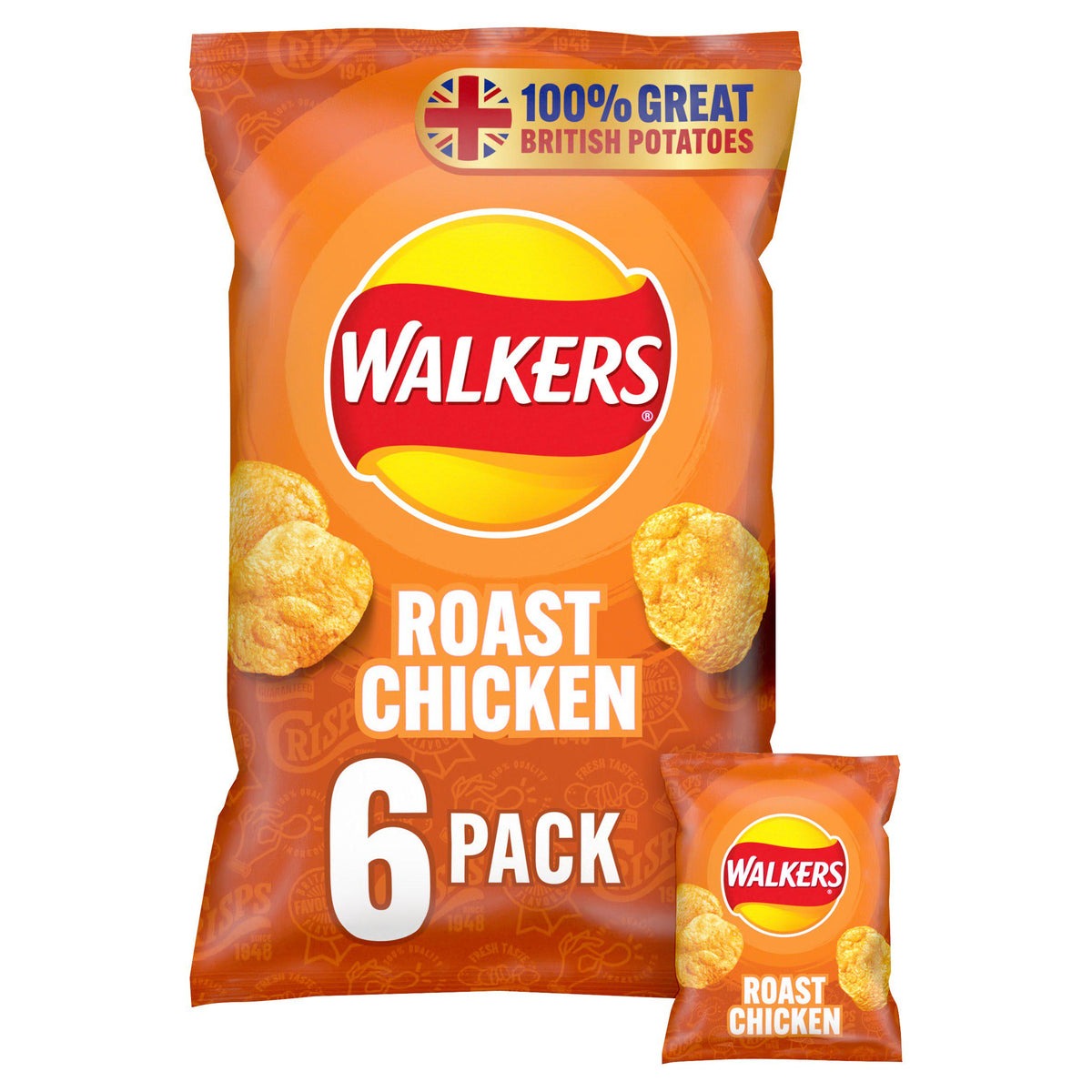 Walkers Roast Chicken Multipack Crisps 6x25g - Moo Local