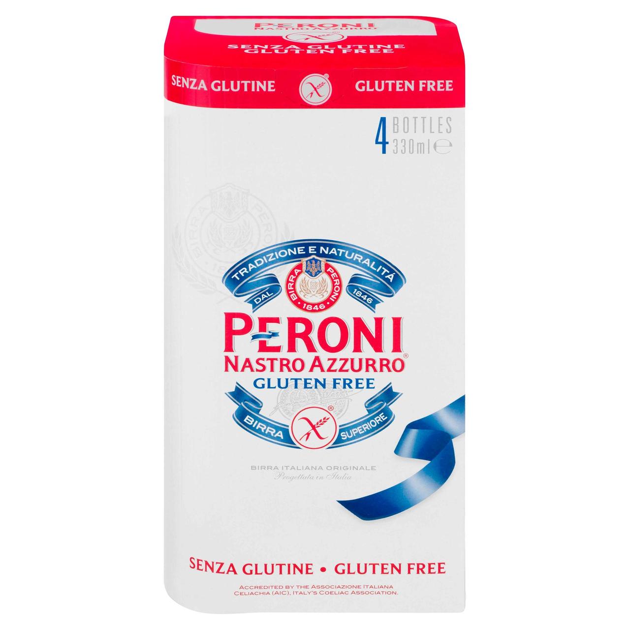 Peroni Nastro Azzurro Lager (Gluten Free) 4x330ml (6697720840281)