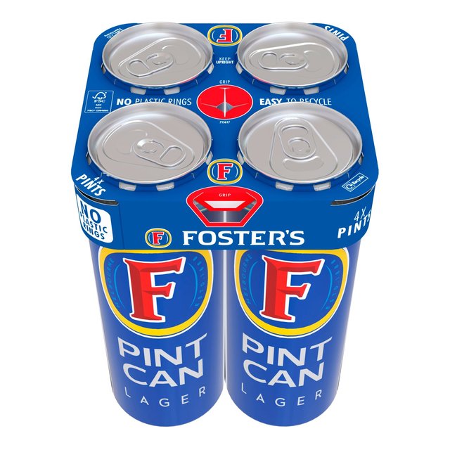 Foster's Lager Beer Cans 4 x 568ml - Moo Local