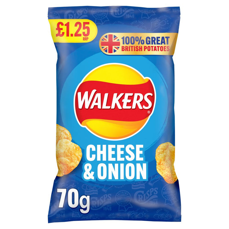 Walkers Cheese & Onion Crisps 70g - Moo Local