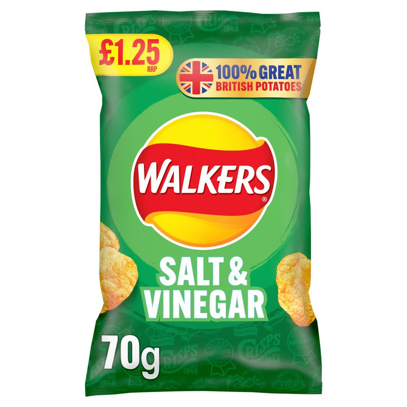 Walkers Salt & Vinegar Crisps 70g - Moo Local