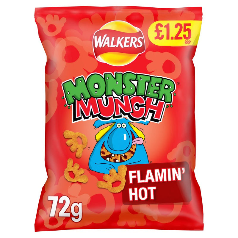 Walkers Monster Munch Flamin' Hot Snacks 72g - Moo Local