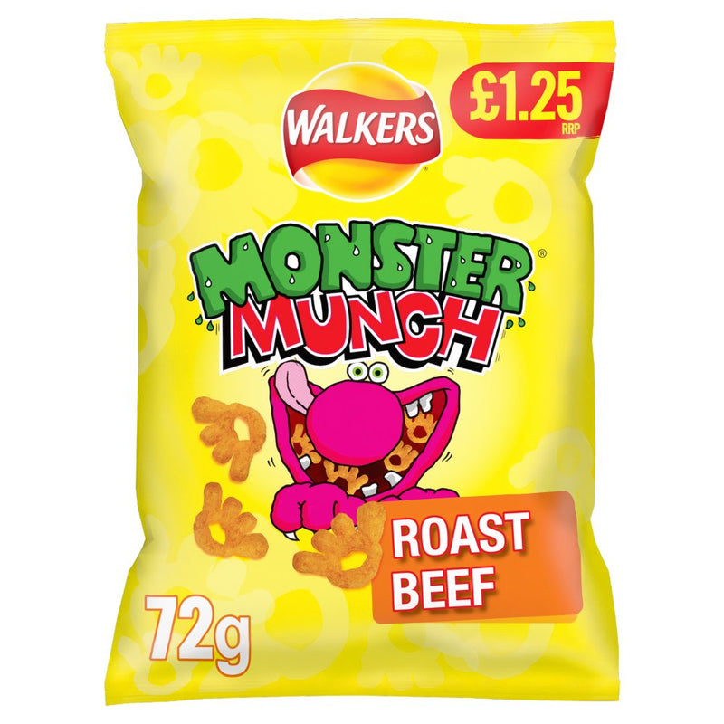 Walkers Monster Munch Roast Beef Snacks 72g - Moo Local