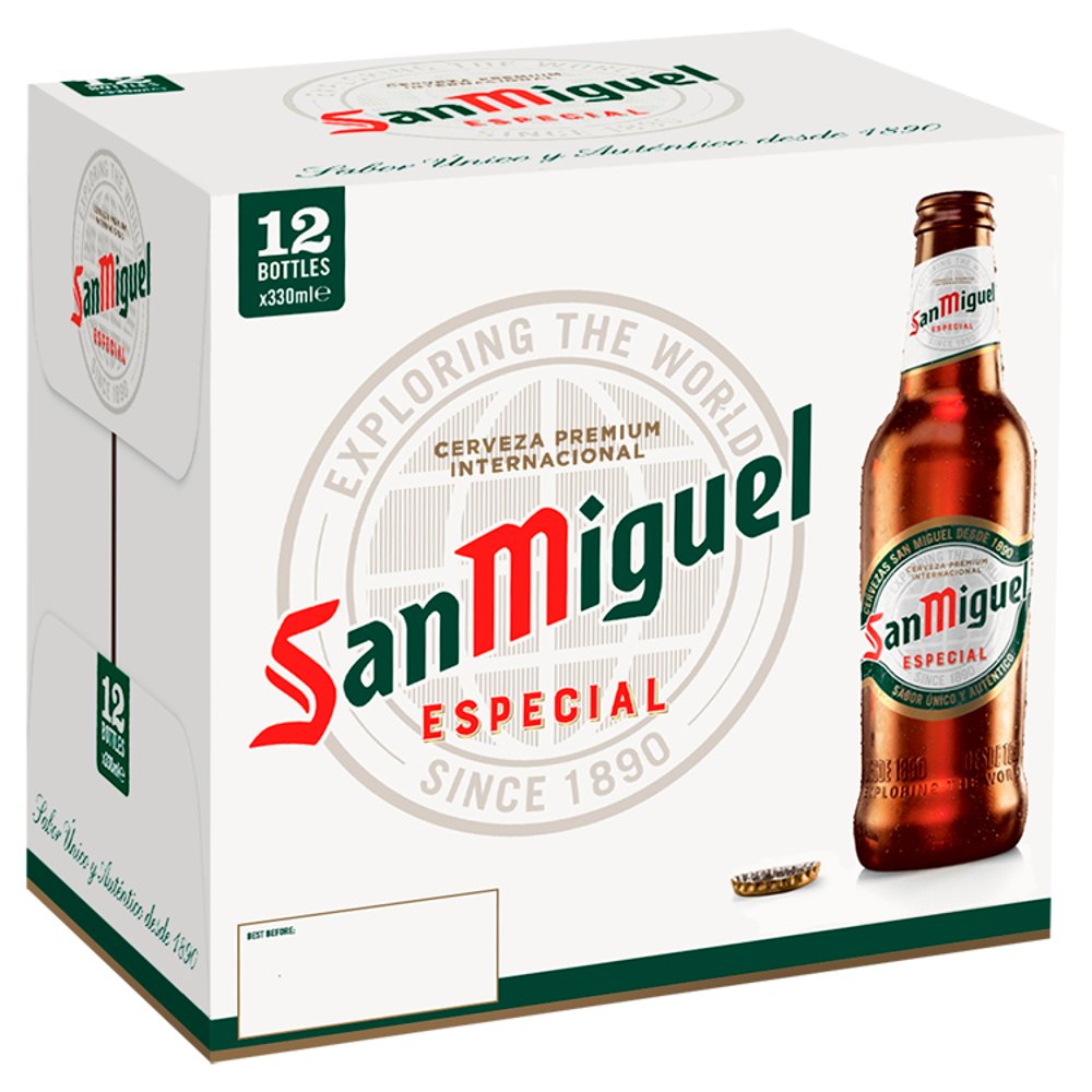 San Miguel Premium Lager Beer Bottles 12x330ml (6697844047961)