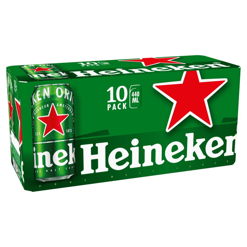 Heineken Premium Lager Beer Cans 10 x 440ml - Moo Local