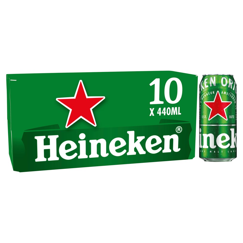 Heineken Premium Lager Beer Cans 10 x 440ml - Moo Local