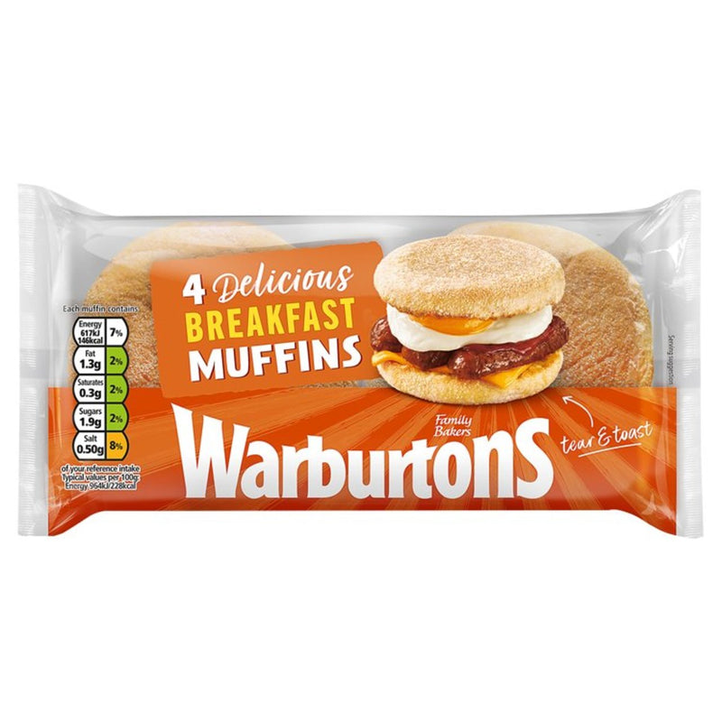 Warburtons Toasting Muffins 4 per pack (6599405469785)