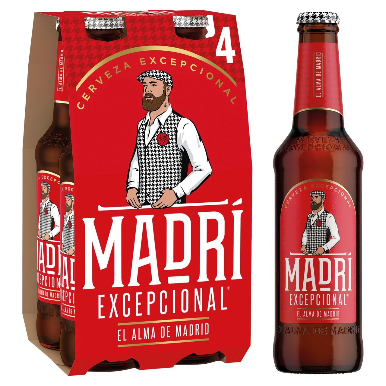 Madri Excepcional Premium Lager 4X330ml - Moo Local