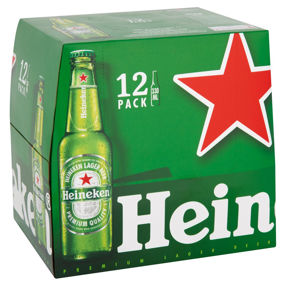 Heineken Premium Lager Beer Bottles 12x330ml (6697804267609)