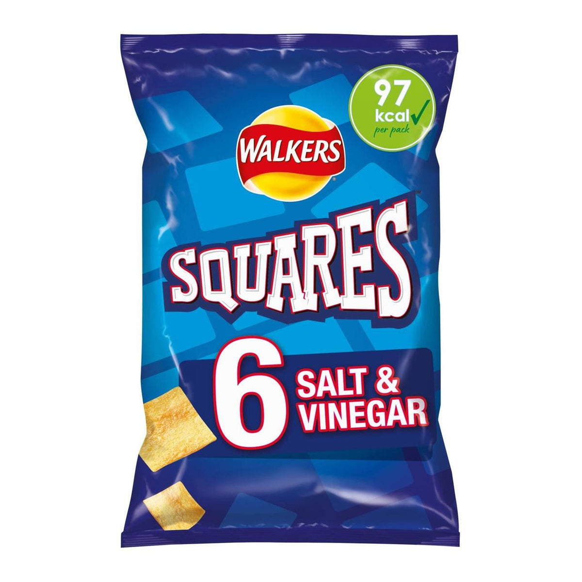 Walkers Squares Salt & Vinegar Multipack Crisps Snacks 6x22g - Moo Local