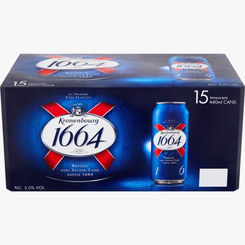Kronenbourg 1664 Lager Beer Cans 15 x 440ml - Moo Local