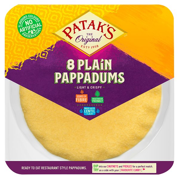 Patak’s Plain Poppadoms x8 (6608954163289)