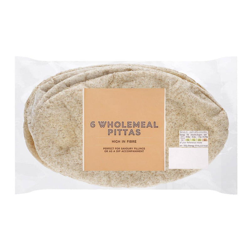 Wholemeal Pitta Bread 1 x 6 - Moo Local