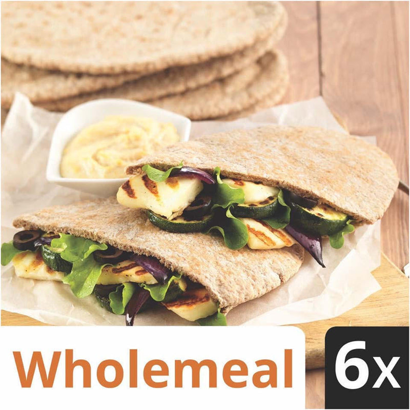 Wholemeal Pitta Bread 1x6 (4678672580697)