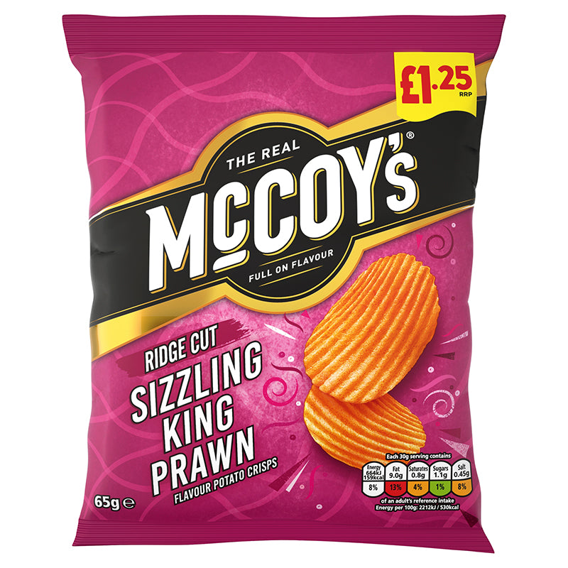 McCoy's Sizzling King Prawn Sharing Crisps 65g - Moo Local