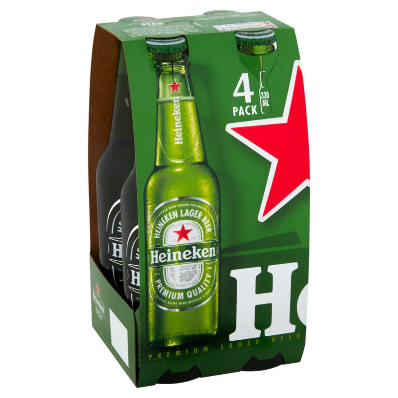 Heineken Premium Lager Beer Bottles 4x330ml (6697766649945)